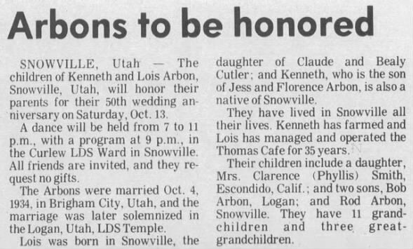 Thomas Cafe - 35 years .. Snowville